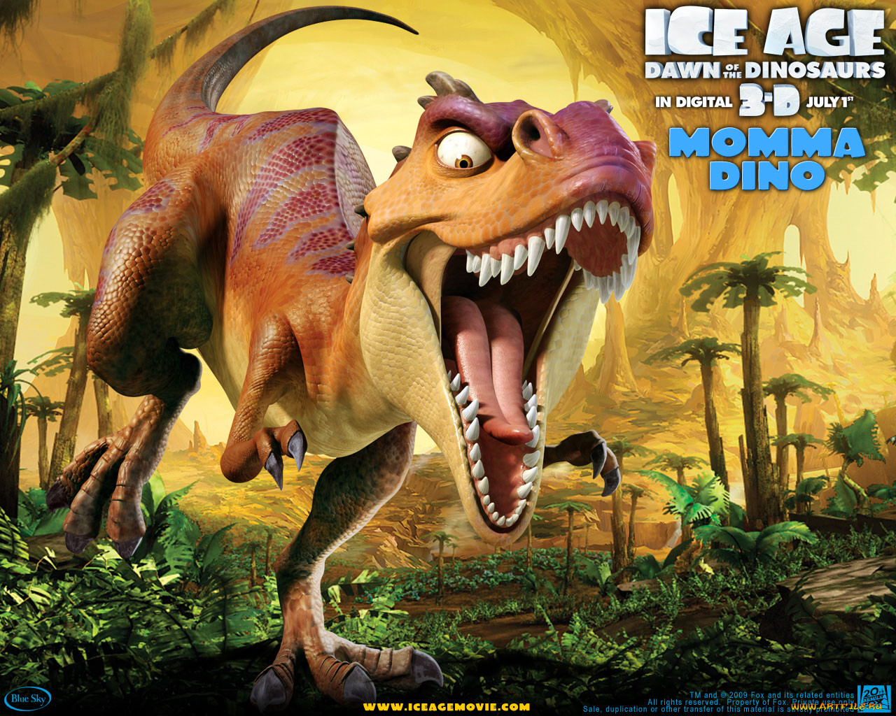 Обои Мультфильмы Ice Age 3: Dawn of the Dinosaurs, обои для рабочего стола,  фотографии мультфильмы, ice, age, dawn, of, the, dinosaurs Обои для  рабочего стола, скачать обои картинки заставки на рабочий стол.